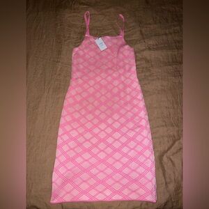 Pink Geometric Pattern Dress